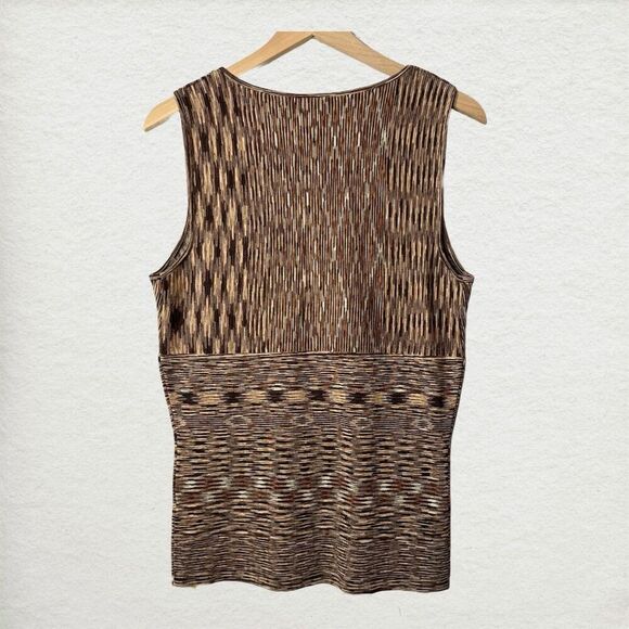 Magaschoni Brown Marbled Texture Silk Knit Blazer Jacket w Tank Neutral Career - Picture 5 of 12